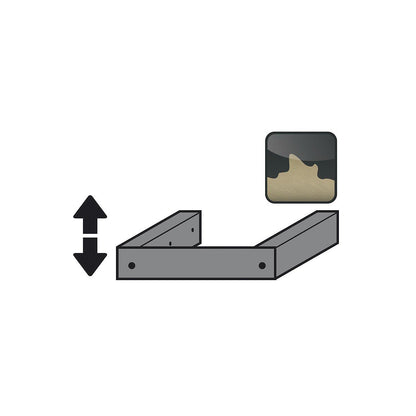 Adjusting device, incl. plinth cover plate, for 1 door hazardous goods storage cupboard, width 600 mm.