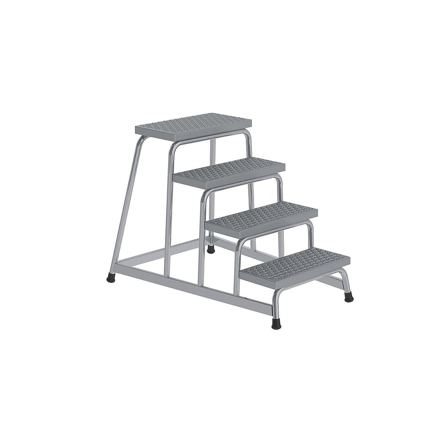 Machine steps, anti-slip R13, step 550 x 300 mm, 4 steps, WxD 790 x 1140 mm.