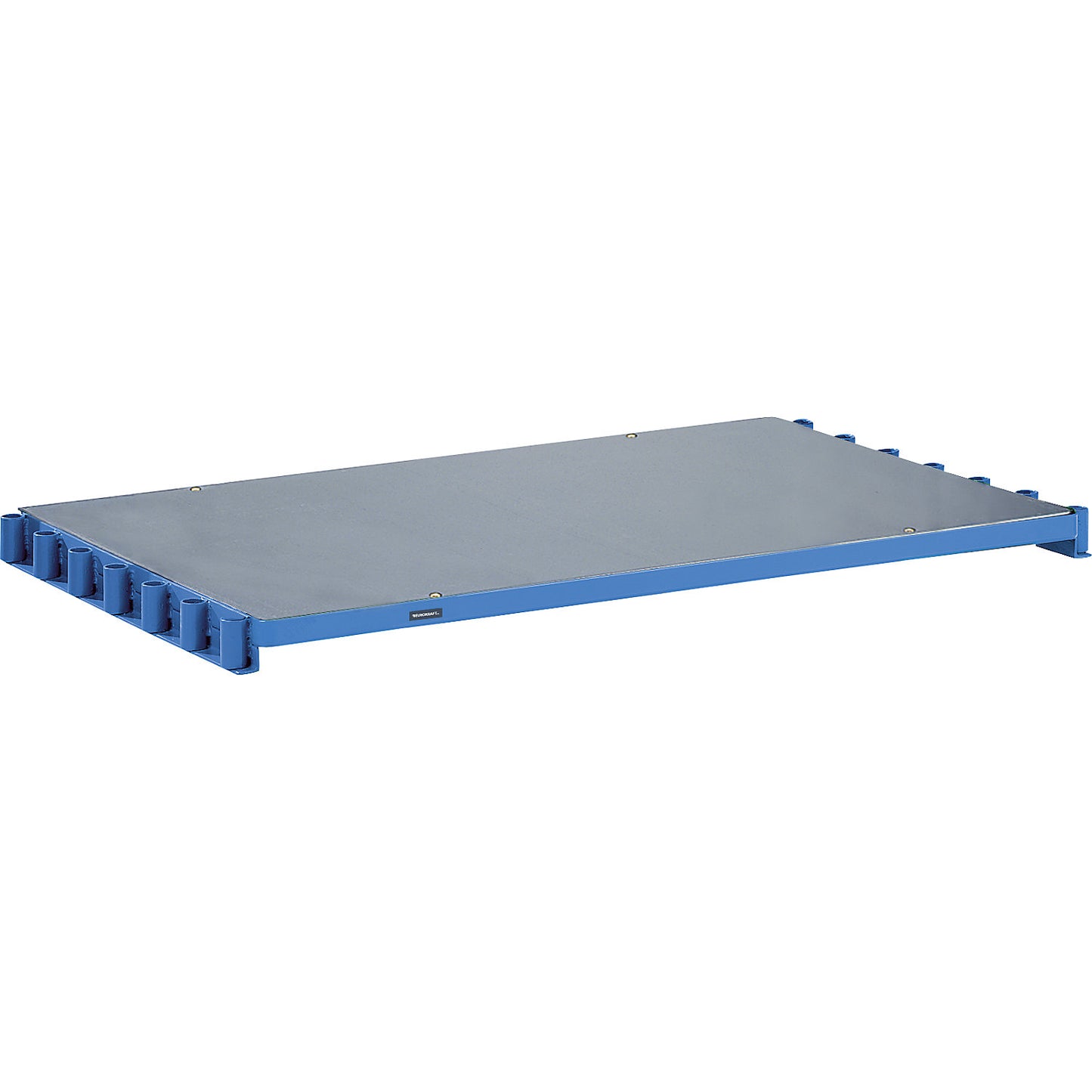 Plate stand without bars, with entry guide roller at front, for max. 7 supports, plastic.