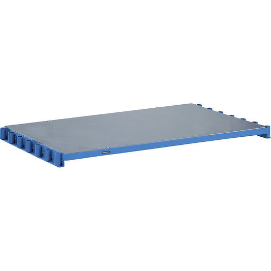 Plate stand without bars, with entry guide roller at front, for max. 7 supports, zinc plate.