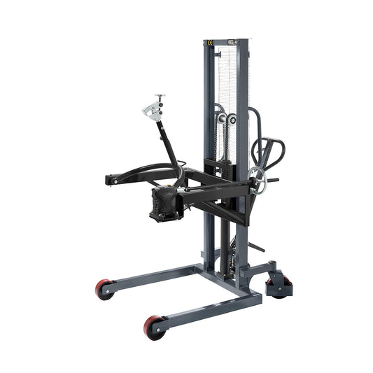 Drum lifting and tilting unit, max. load 400 kg, LxWxH 1220 x 1100 x 1950 mm.