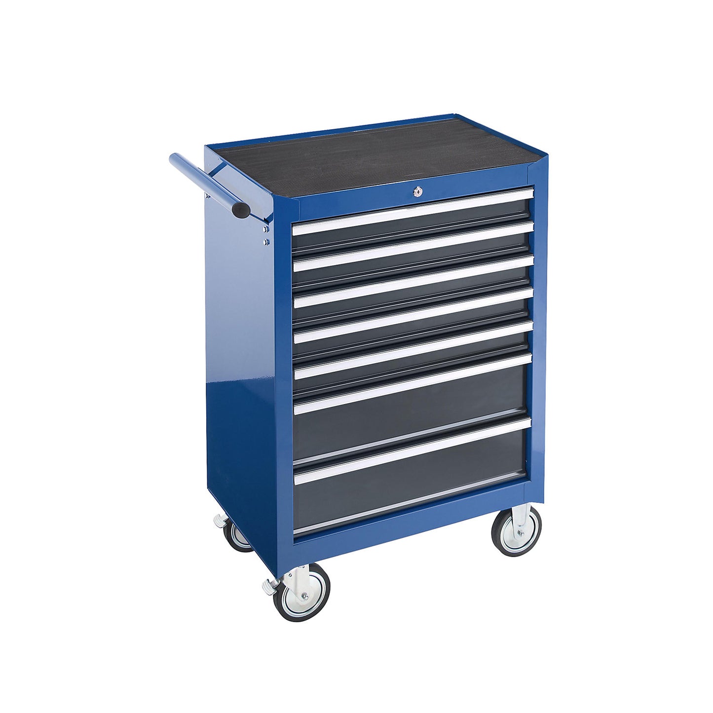 Workshop trolley, HxWxD 995 x 680 x 458 mm, 7 drawers, blue.