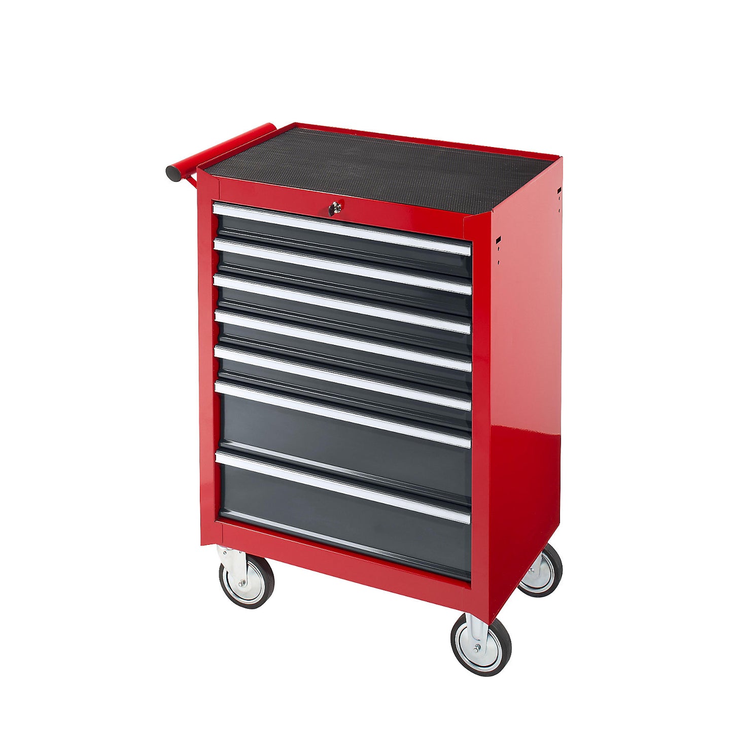 Workshop trolley, HxWxD 995 x 680 x 458 mm, 7 drawers, red.