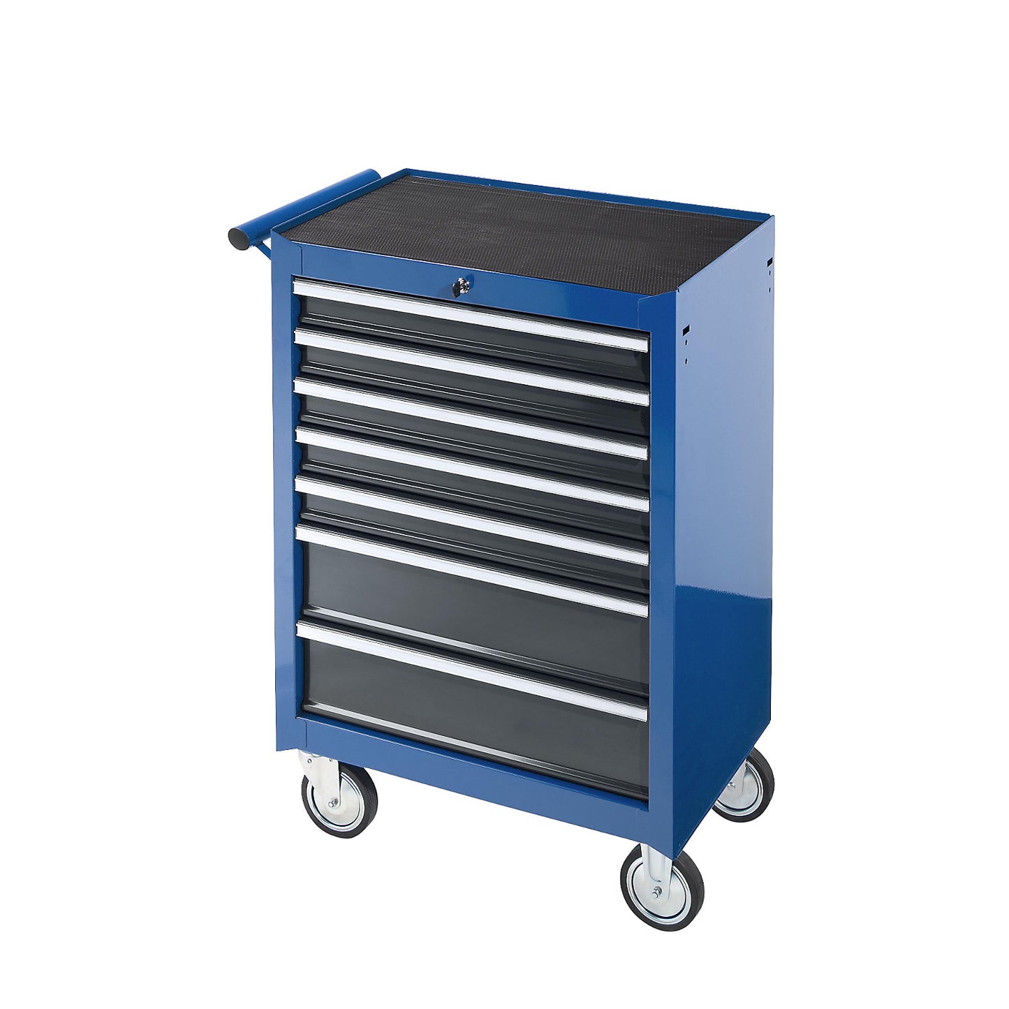 Workshop trolley, HxWxD 995 x 680 x 458 mm, 7 drawers, blue.