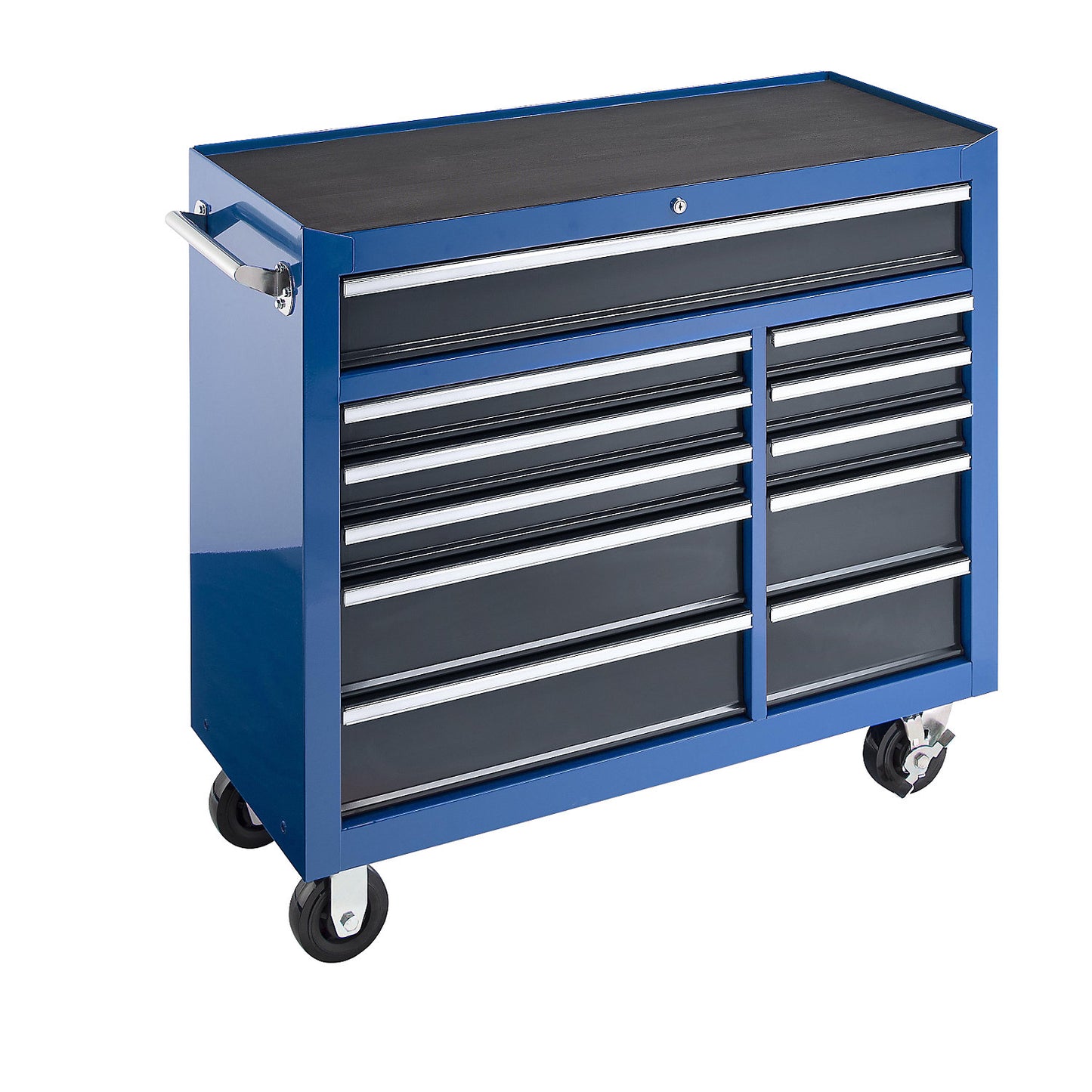 Workshop trolley, HxWxD 1007 x 1067 x 458 mm, 11 drawers, blue.