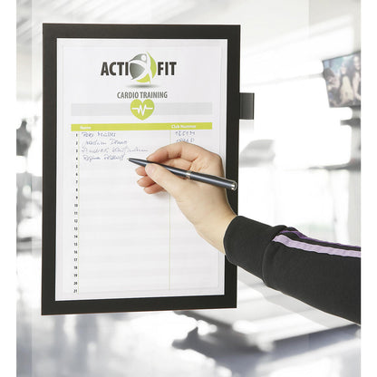 DURAFRAME® NOTE A4 information frame, for labelling directly, self adhesive, pack of 5, black.
