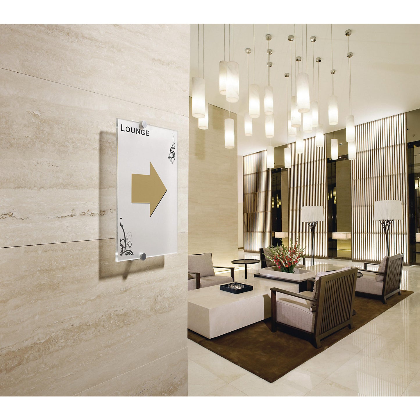 CRYSTAL SIGN door sign, made of acrylic glass panels, for A4, pack of 3, HxW 297 x 210 mm.