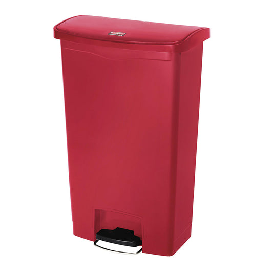 SLIM JIM® foot pedal bin, made of polyethylene, 68 l, red.