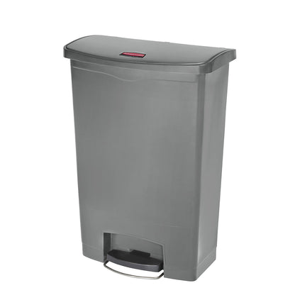 SLIM JIM® foot pedal bin, made of polyethylene, 90 l, grey, mobile.