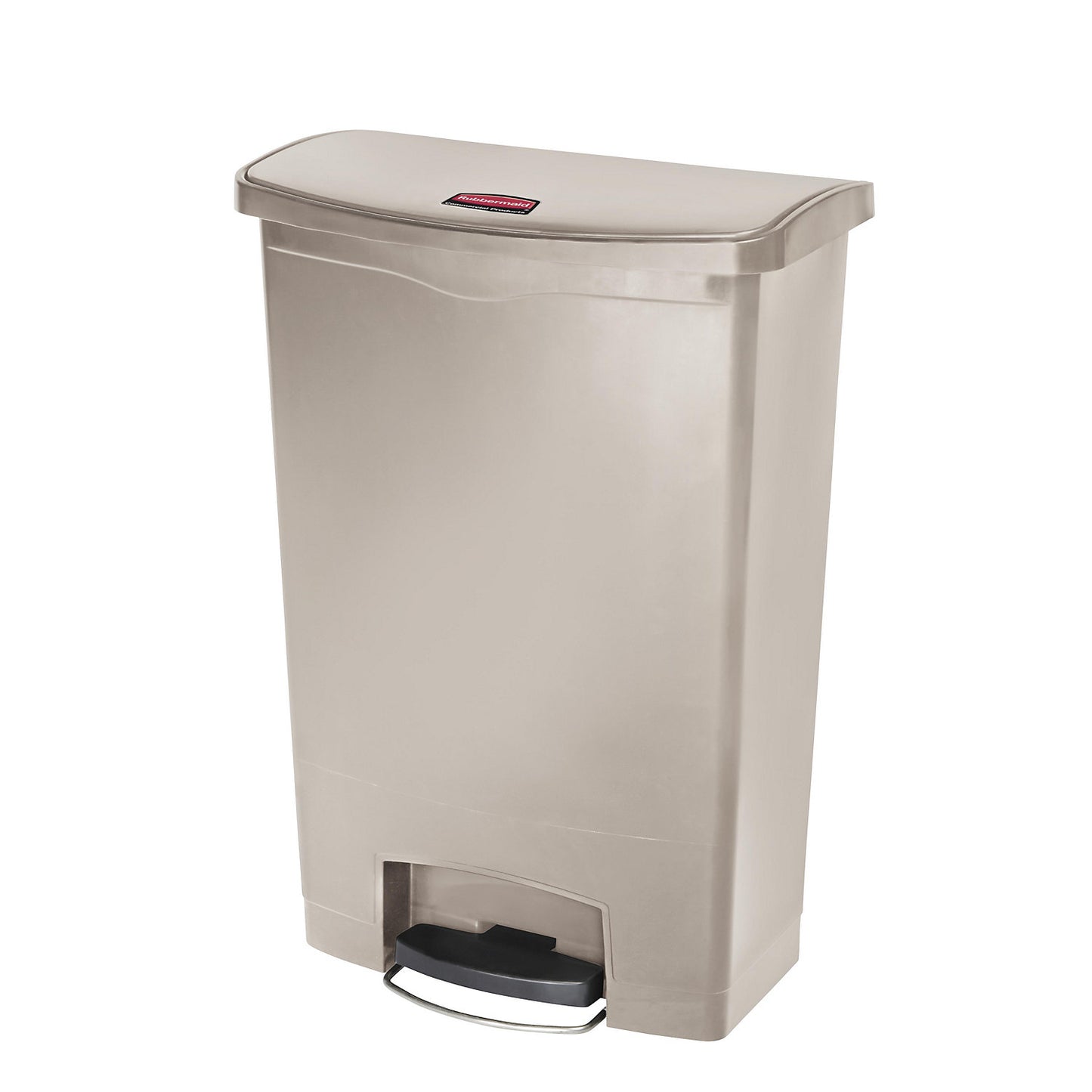 SLIM JIM® foot pedal bin, made of polyethylene, 90 l, beige, mobile.