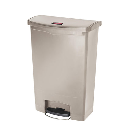SLIM JIM® foot pedal bin, made of polyethylene, 90 l, beige, mobile.