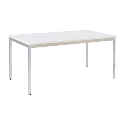 Multipurpose table, rectangular, WxH 1400 x 740 mm, depth 800 mm, light grey top, chrome plated frame.