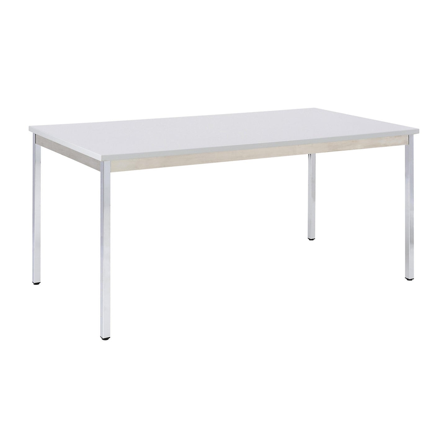 Multipurpose table, rectangular, WxH 1200 x 740 mm, depth 600 mm, light grey top, chrome plated frame.