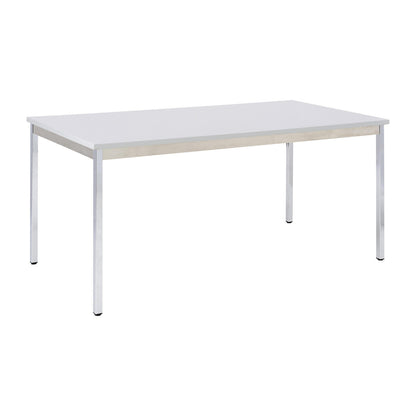 Multipurpose table, rectangular, WxH 1200 x 740 mm, depth 600 mm, light grey top, chrome plated frame.
