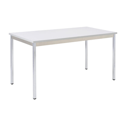 Multipurpose table, rectangular, HxWxD 740 x 700 x 600 mm, light grey top, chrome plated frame.