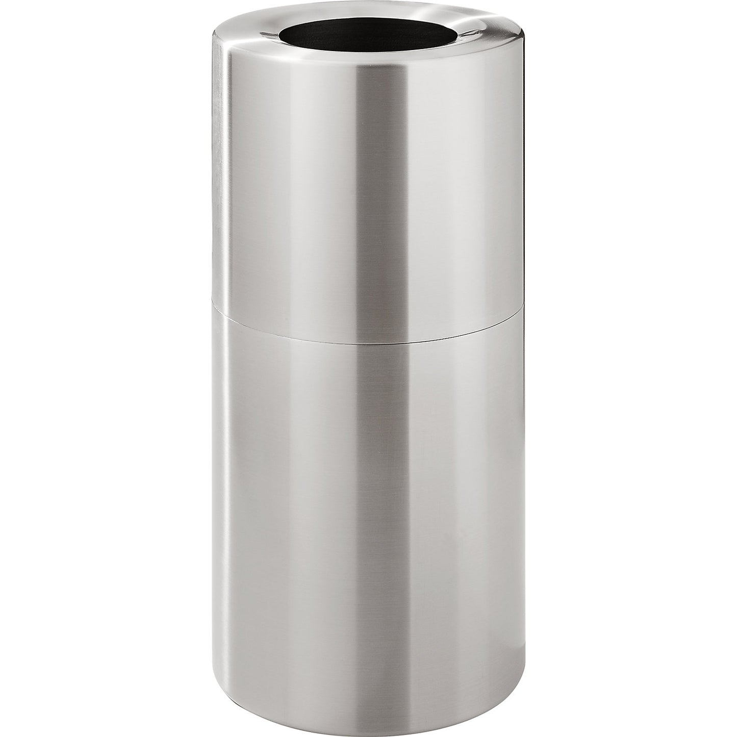Designer waste collector, aluminium, capacity 70 l, HxØ 775 x 380 mm, without inner containers.
