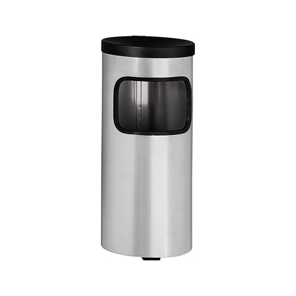Wall-mounted litter bin with ashtray, HxØ 410 x 180 mm, sheet steel, graphite.