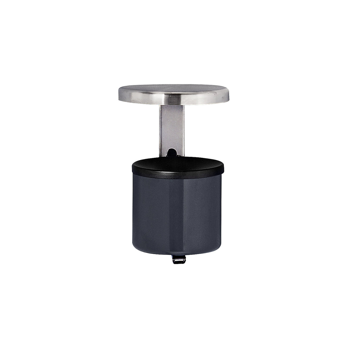 Safety wall ashtray with hood, 2.25 l, height 285 mm, graphite, sheet steel.