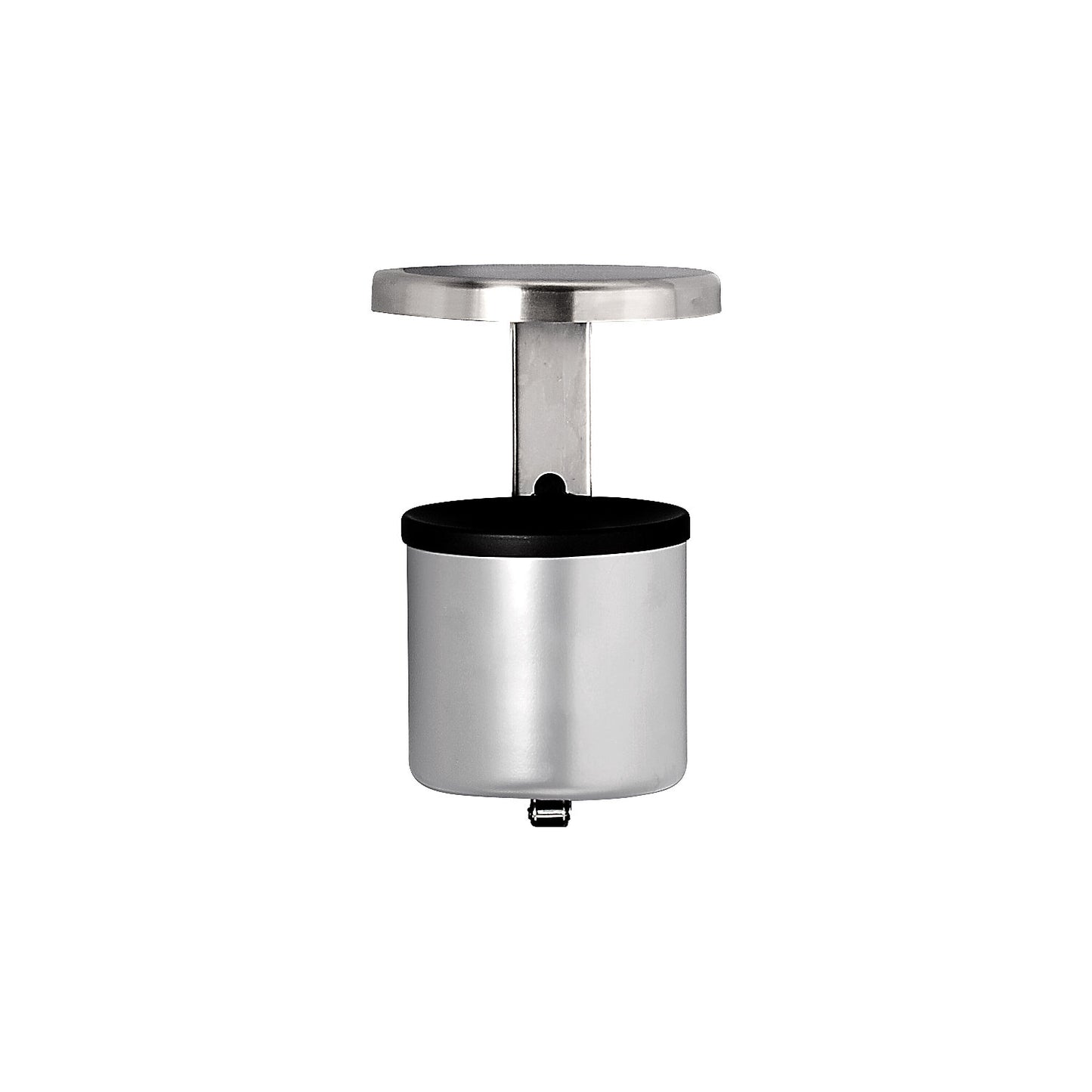 Safety wall ashtray with hood, 2.25 l, height 285 mm, stainless steel.