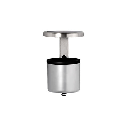 Safety wall ashtray with hood, 2.25 l, height 285 mm, silver, sheet steel.