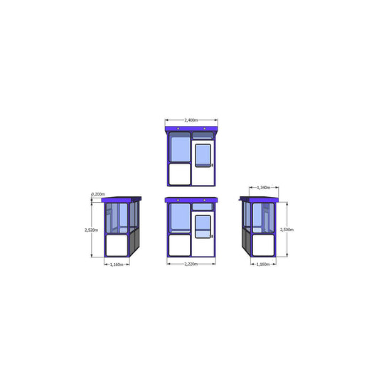 Multi-purpose building, panelling with rounded square pattern, for outdoor areas, LxW 2220 x 1160 mm.