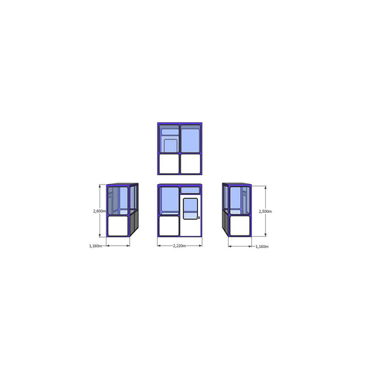 Multi-purpose building, panelling with rounded square pattern, for indoor areas, LxW 2220 x 1160 mm.