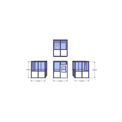 Multi-purpose building, panelling with rounded square pattern, for indoor areas, LxW 2220 x 2200 mm.