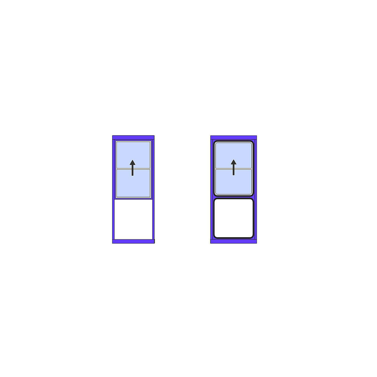 Window for multi-purpose building, wind-up sliding window, upwards, HxW 1400 x 1000 mm.