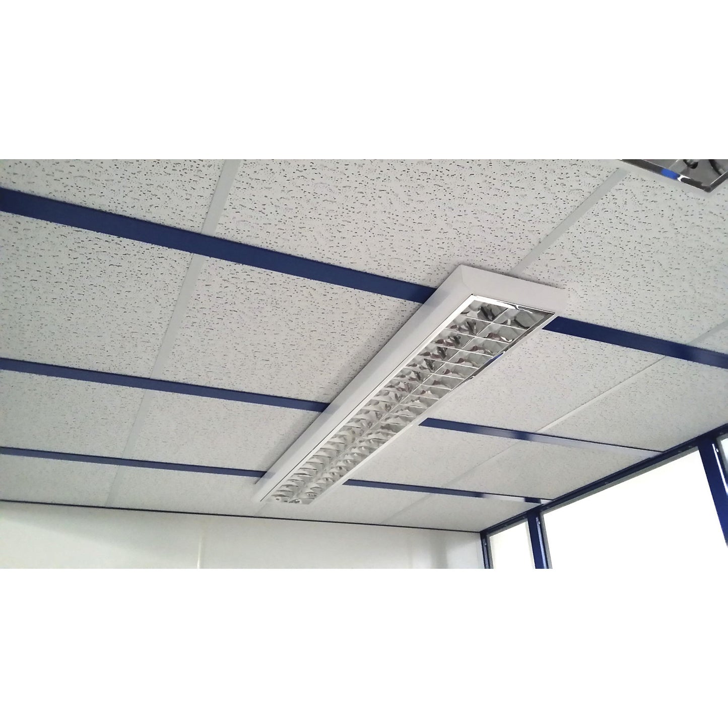 Mirror grid light, 2 x 58 W, length 1600 mm.