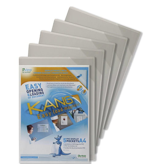 Transparent sleeve, A4 format, with fully magnetic rear, pack of 5.