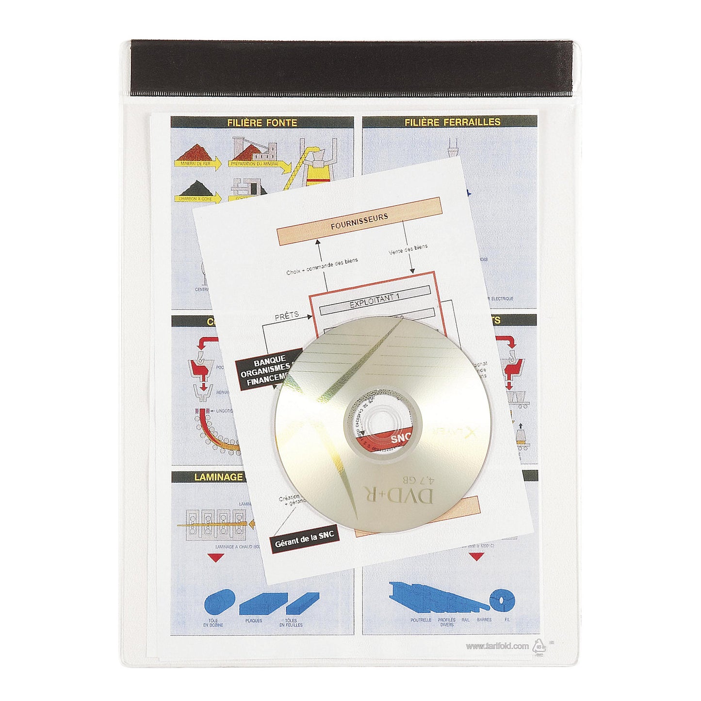 Magnetic pocket, with large capacity, pack of 5.