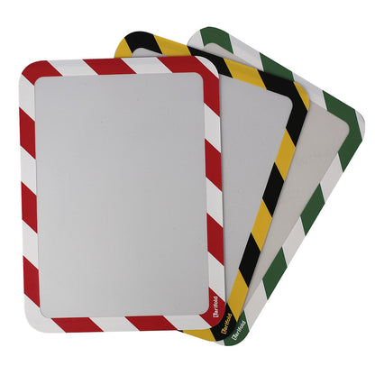 Transparent sleeve for documents, A4, with magnetic latch, yellow / black, pack of 2.
