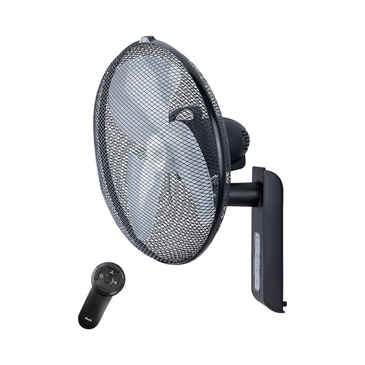 Wall fan, with remote control, matt charcoal finish.