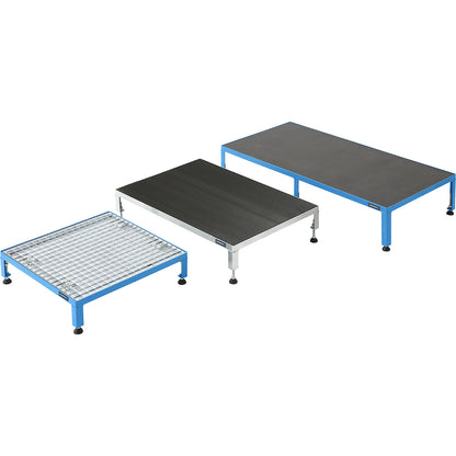 Working platform, height adjustable from 165 - 230 mm, with phenolic plywood panel, platform LxW 910 x 610 mm, hot dip galvanised.