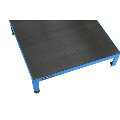 Working platform, height adjustable from 255 - 320 mm, with ribbed rubber plate, platform LxW 910 x 610 mm, hot dip galvanised.