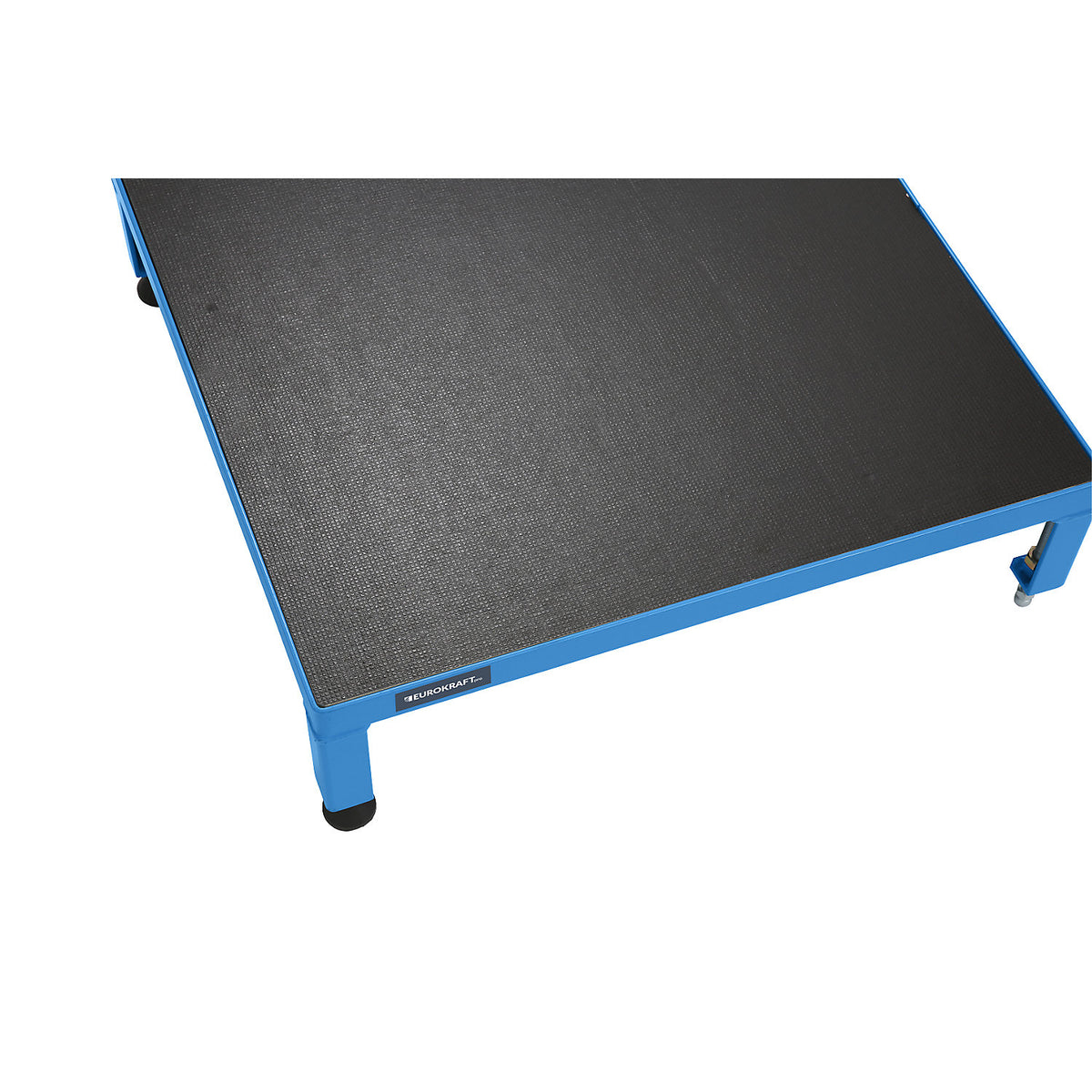 Working platform, height adjustable from 255 - 320 mm, with phenolic plywood panel, platform LxW 1210 x 610 mm, light blue.