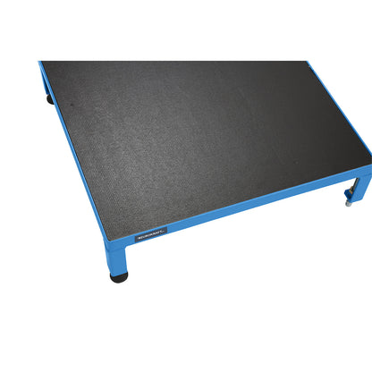Working platform, height adjustable from 165 - 230 mm, with phenolic plywood panel, platform LxW 910 x 610 mm, hot dip galvanised.