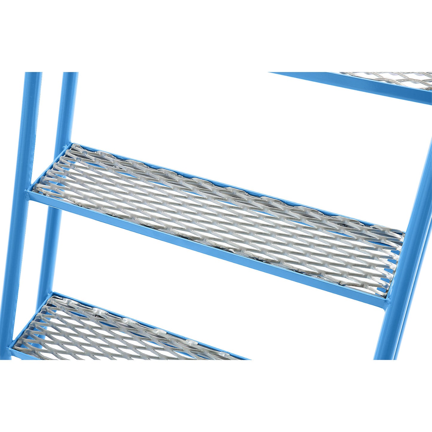 Mobile safety steps, platform and steps with diamond lattice, 2 steps, without hand rails.