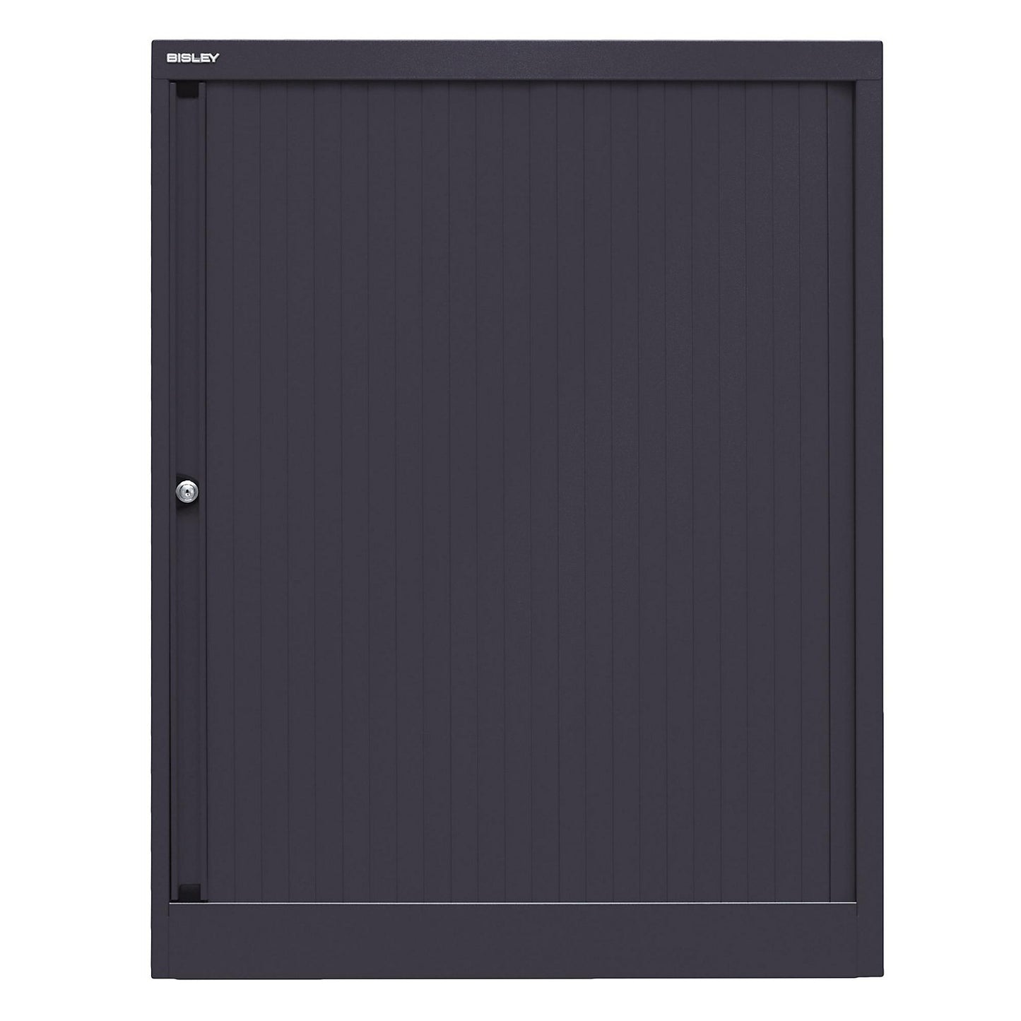 EURO roller shutter cupboard, width 800 mm, 2 shelves, black.