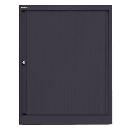 EURO roller shutter cupboard, width 800 mm, 2 shelves, black.