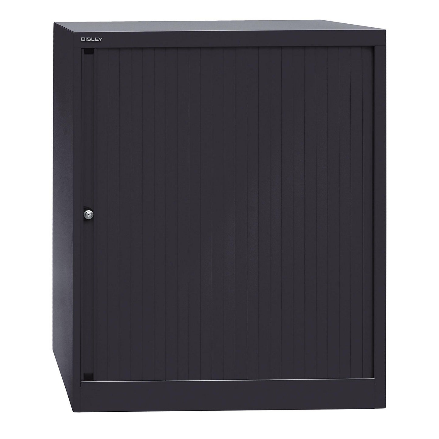 EURO roller shutter cupboard, width 800 mm, 2 shelves, black.