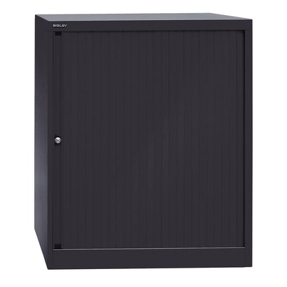EURO roller shutter cupboard, width 800 mm, 2 shelves, black.