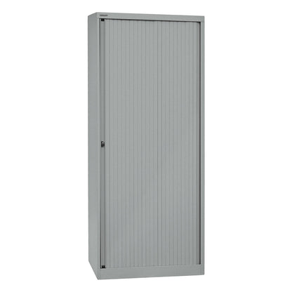 EURO roller shutter cupboard, width 800 mm, 4 shelves, silver.