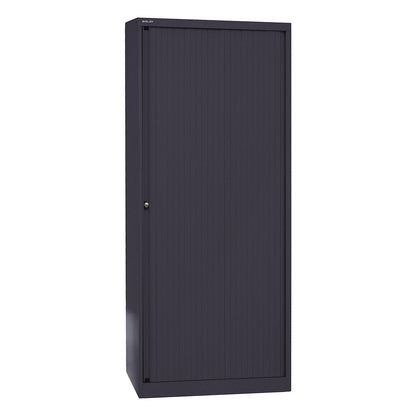 EURO roller shutter cupboard, width 800 mm, 4 shelves, black.