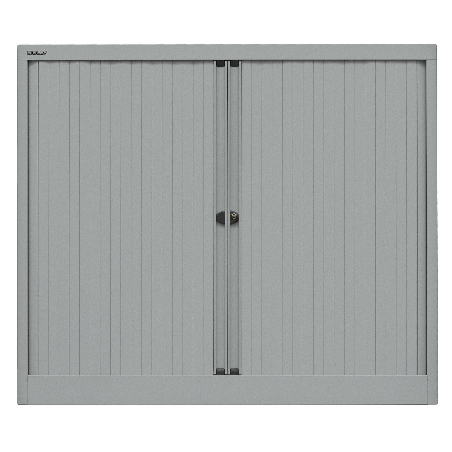 EURO roller shutter cupboard, width 1200 mm, 2 shelves, silver.