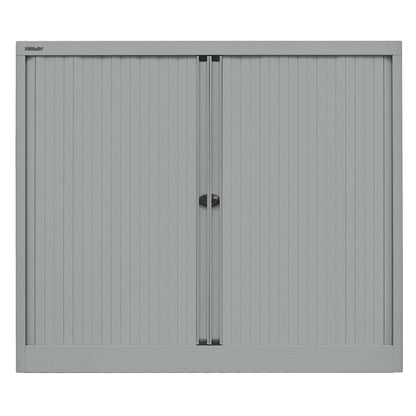 EURO roller shutter cupboard, width 1200 mm, 2 shelves, silver.