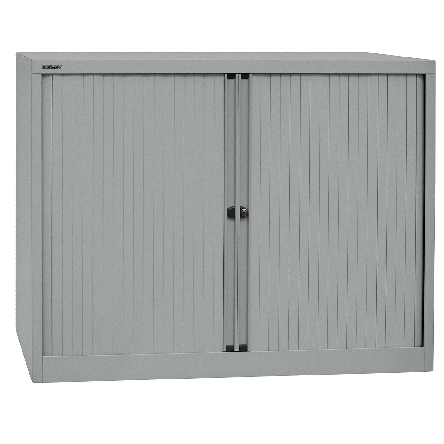 EURO roller shutter cupboard, width 1200 mm, 2 shelves, silver.