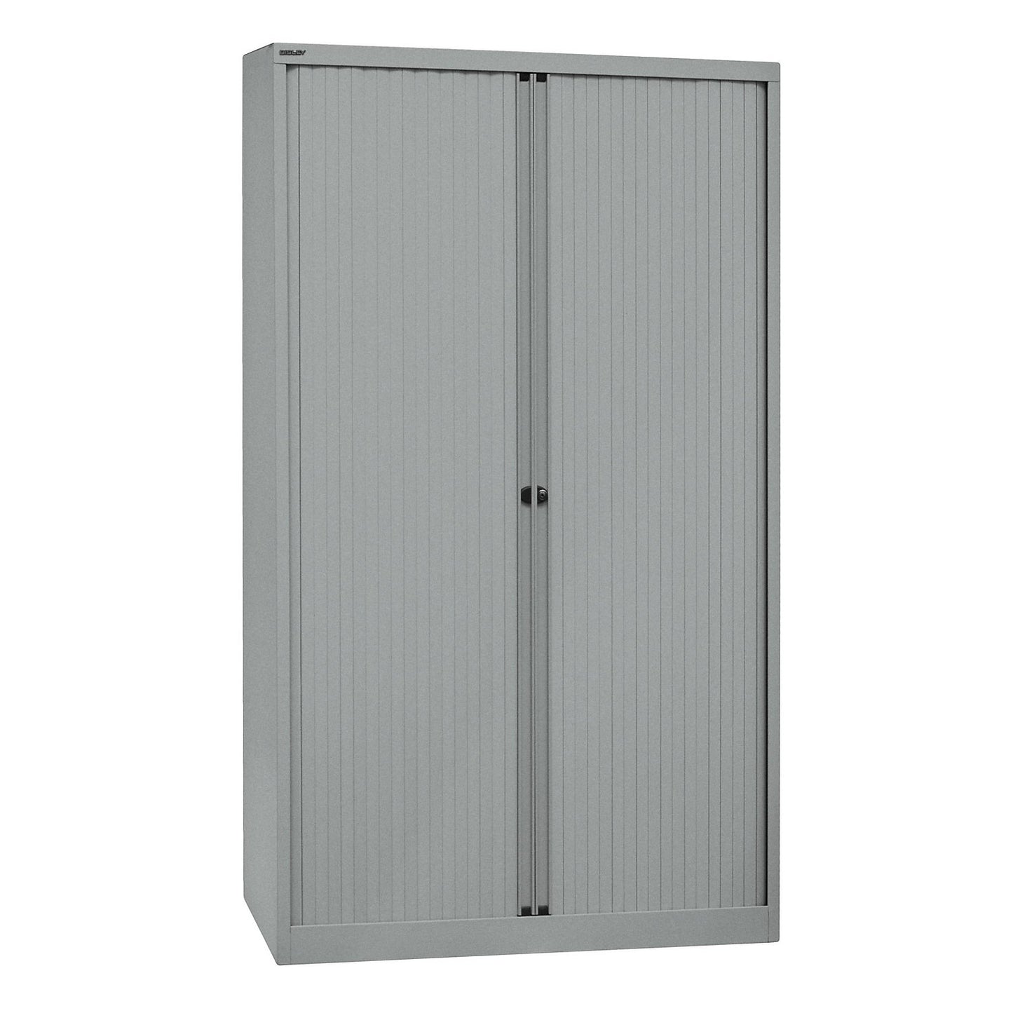 EURO roller shutter cupboard, width 1200 mm, 4 shelves, silver.