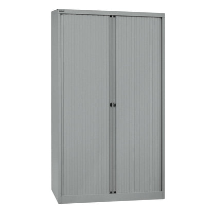 EURO roller shutter cupboard, width 1200 mm, 4 shelves, silver.