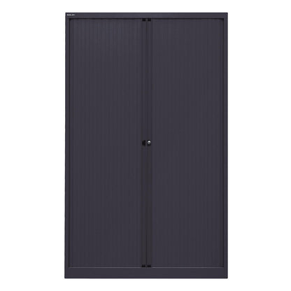 EURO roller shutter cupboard, width 1200 mm, 4 shelves, black.